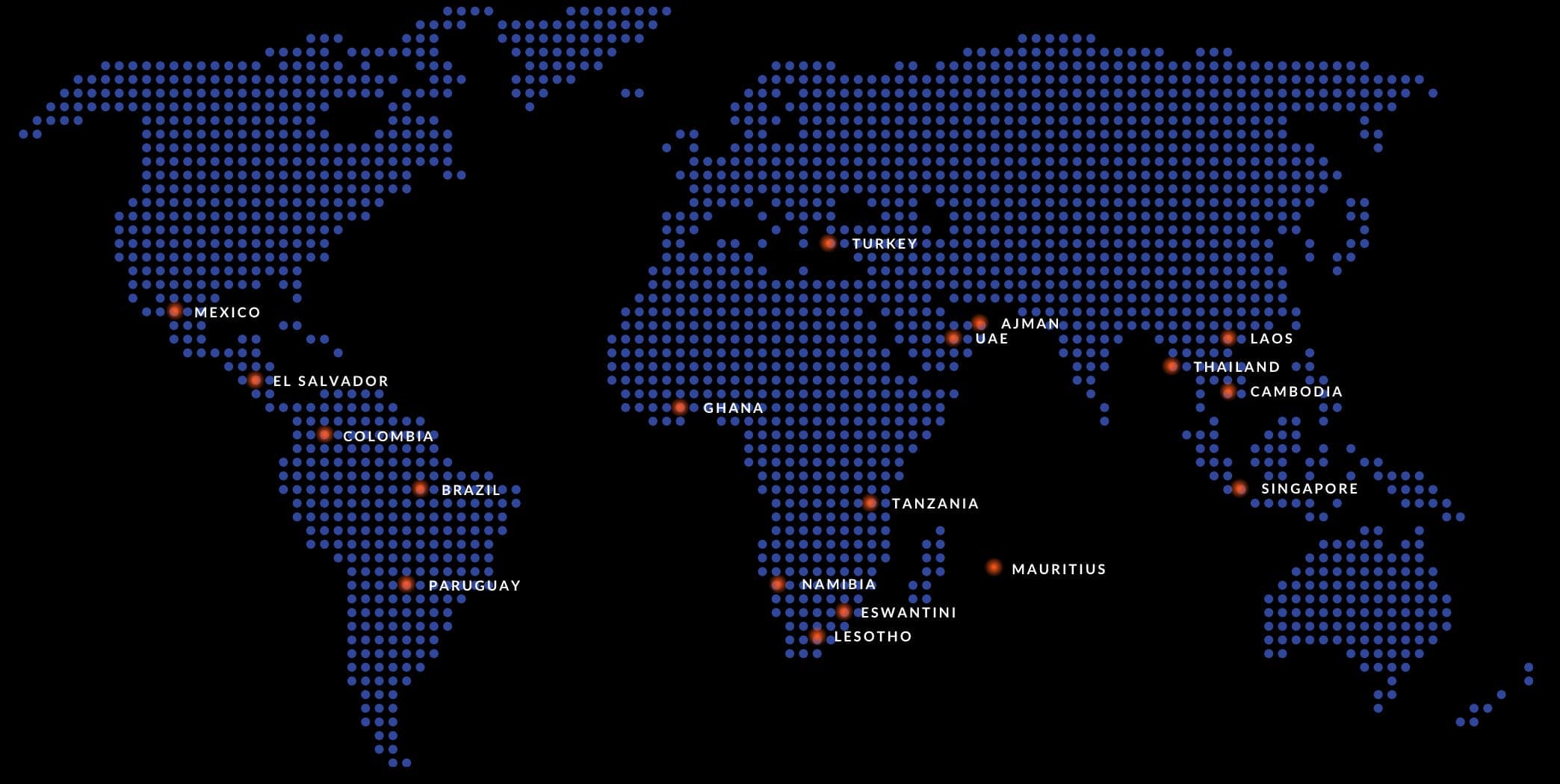 world map with markers